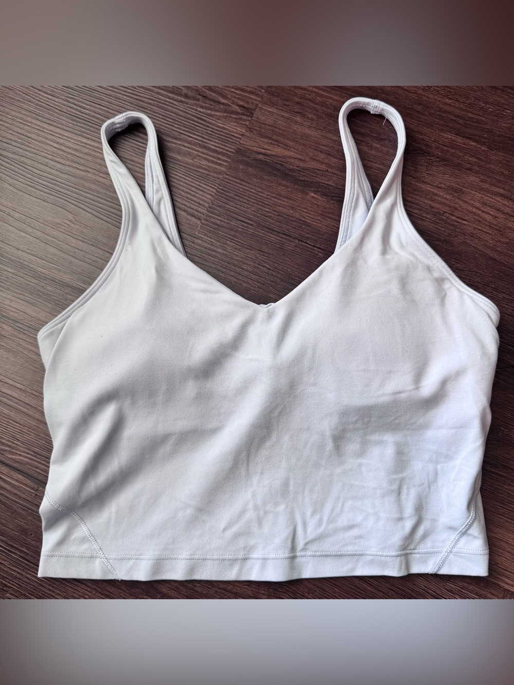Lululemon Align Tank Top Cropped Pastel Blue Sz 10 Built In Bra Removable Pads